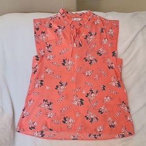 Carve Designs Coral Floral Tie-Neck Tank Top